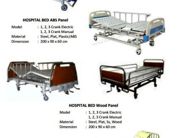 "tempat tidur pasien dari besi"