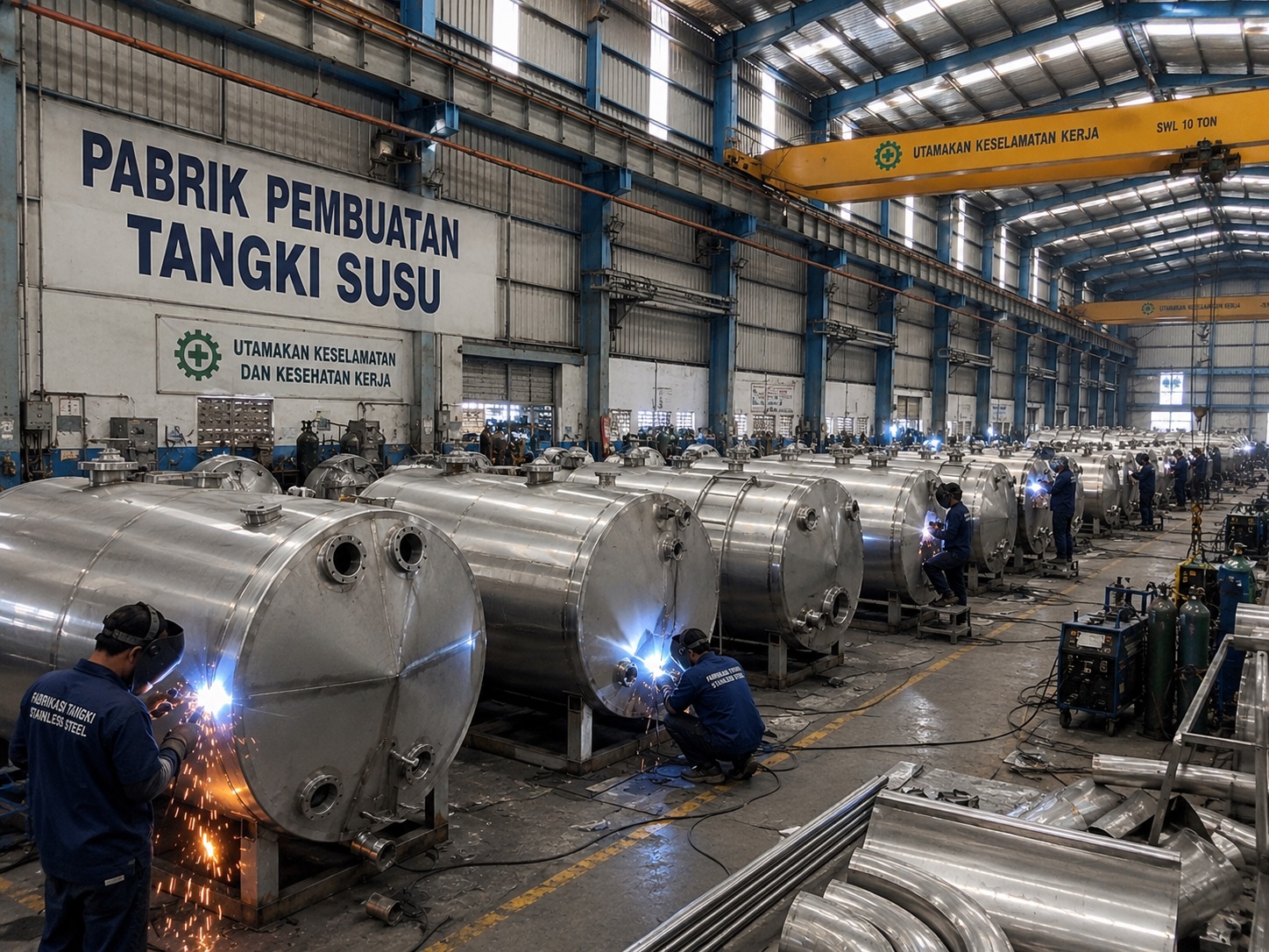 Pabrik Tangki Susu Stainless